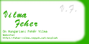 vilma feher business card